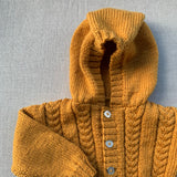 Knitted by Nana Cardigan With Hood - Curry