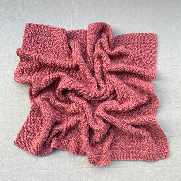 Knitted By Nana Alex Blanket Raspberry - 700 x 800mm
