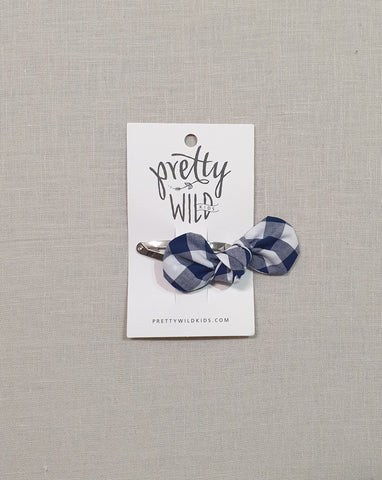 Pretty Wild Anna Bow Snap Navy Check