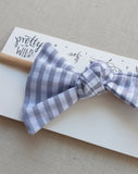 Pretty Wild Lucille Bow Elastic Headband Stone Check