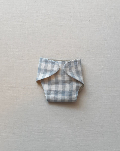 Pretty Wild Kids George Dolls Nappy Grey Check Linen