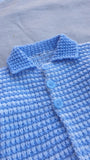 Knitted by Nana Cardigan Blue Stripe