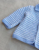 Knitted by Nana Cardigan Blue Stripe