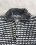 Knitted by Nana Cardigan Grey Stripe