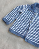 Knitted by Nana Cardigan Steel Blue Stripe