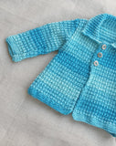 Knitted by Nana Cardigan Aqua Gradient Stripe