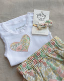 Pretty Wild Kids Singlet & Bloomer Set White/Daisy Lime