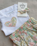 Pretty Wild Kids Singlet & Bloomer Set White/Daisy Lime