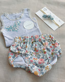 Pretty Wild Kids Singlet & Bloomer Set Grey/Powder Blue