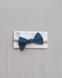 Pretty Wild Lucille Bow Elastic Headband Denim