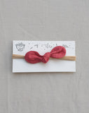 Pretty Wild Anna Bow Elastic Headband Pomegranate