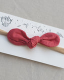 Pretty Wild Anna Bow Elastic Headband Pomegranate