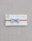 Pretty Wild Minnie Baby Bow Elastic Headband Grey Check