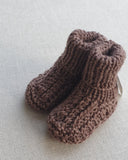 Knitted by Nana Cuffed Booties Truffle