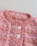 Knitted by Nana Azalea Cardigan Rose Petal