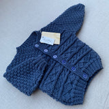 Knitted by Nana Basil Cardigan - Blue Denim