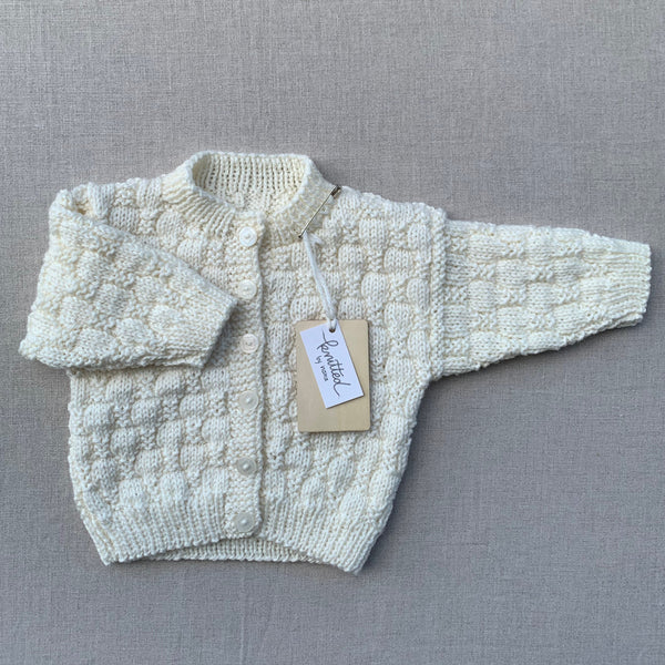 Knitted by Nana Luke Cardigan - Cream - 12M