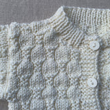 Knitted by Nana Luke Cardigan - Cream - NB