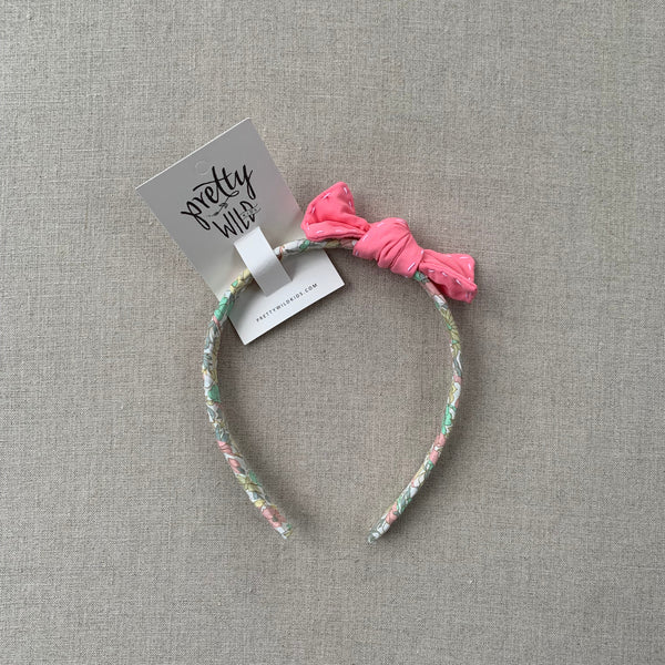 Pretty Wild Kids - Lauren Headband with stitched bow - Daisy Lime
