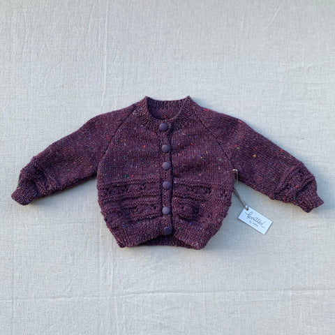 Knitted by Nana Cardigan - Purple