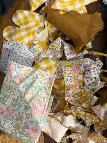 Pretty Wild Kids Scrap Fabric Pack 100g Bag - Liberty & Linen Golden Mix