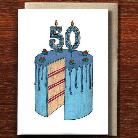 The Nonsense Maker Fiftieth Birthday Cake Card