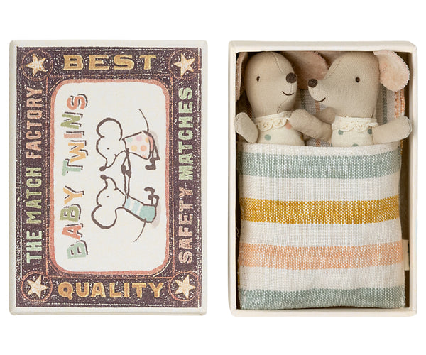 Maileg Baby Mice Twins in Matchbox
