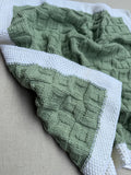 Knitted By Nana Georgie Misty Jade and Cream - 600 x 600mm