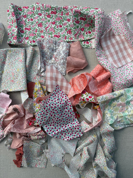 Pretty Wild Kids Scrap Fabric Pack 100g Bag - Liberty & Linen Pinks