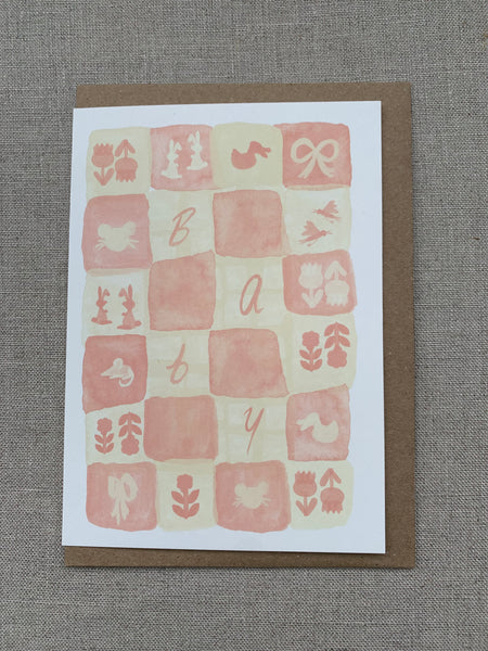 Florence Fry Baby Pink Card