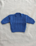 Knitted by Nana Jumper Royal Blue Grid