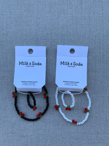 Milk X Soda Cherry Bracelet & Ring Set