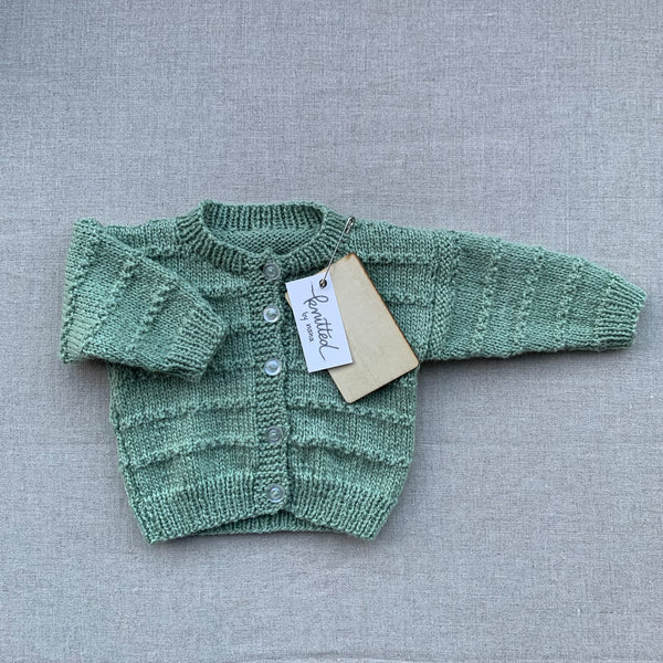 Knitted by Nana Timmy Cardigan -Sage