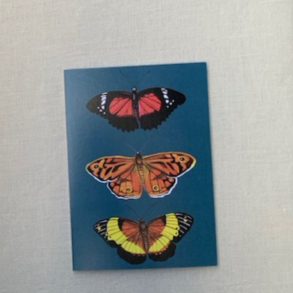 Moonface Maddy Three Butterflies Card