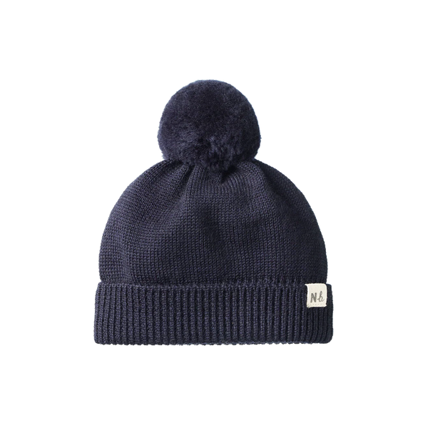 Nature Baby Alpine Pom Pom Beanie Navy