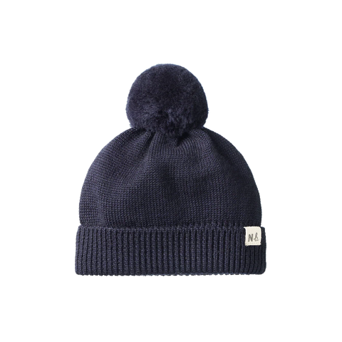 Nature Baby Alpine Pom Pom Beanie Navy