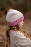 Acorn River Merino Beanie - Green/Pink