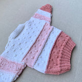 Knitted by Nana August Jumper - Multi Stripe Rose Petals