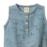 Nature Baby Cedar Suit Blue Whale Print
