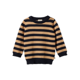 Nature Baby Merino Knit Pullover Navy/Caramel Stripe