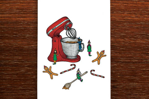 The Nonsense Maker Baking for Christmas Card