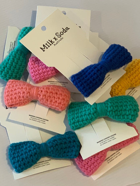 Milk x Soda Aubree Knitted Bow Hair Clip - Assorted