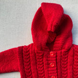 Knitted by Nana Cardigan With Hood - Love Heart
