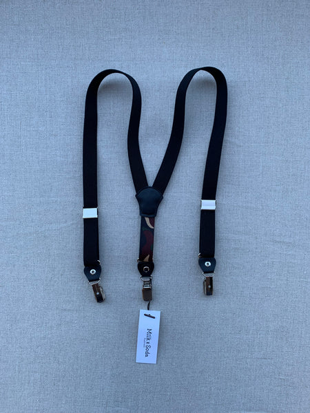 Milk x Soda Leonardo Suspenders / Braces - Black with Camo