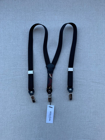 Milk x Soda Leonardo Suspenders / Braces - Black with Camo