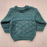 Knitted by Nana Angelique Jumper - Rustic Tweed Evergreen