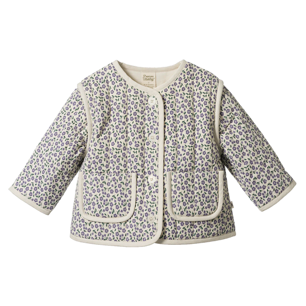 Nature Baby -  Edith Quilted Jacket Briarwood Heron Print
