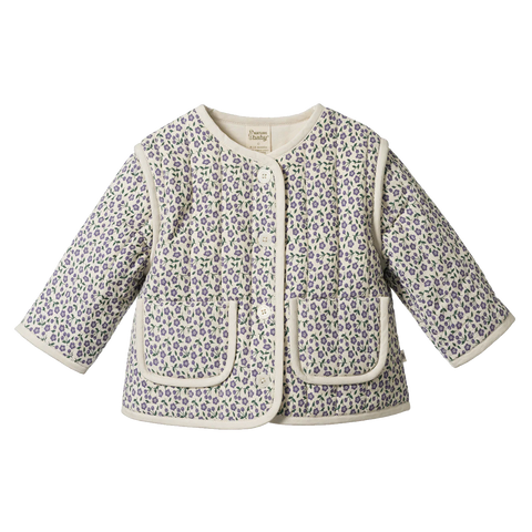 Nature Baby -  Edith Quilted Jacket Briarwood Heron Print