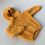 Knitted by Nana Cardigan With Hood - Curry