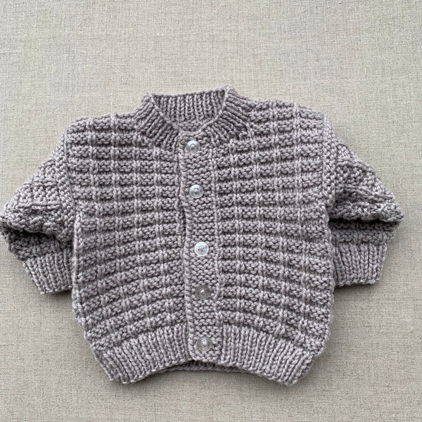 Knitted by Nana Timmy Cardigan Champagne